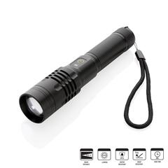 Vue Torche rechargeable USB Gear X de couleur noir| Krokrodeal