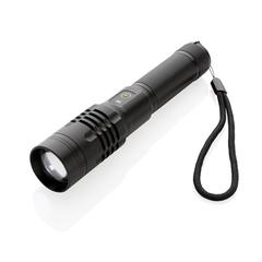 Vue Torche rechargeable USB Gear X de couleur noir| Krokrodeal