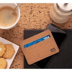 Vue Porte-cartes anti RFID en liège de couleur marron| Krokrodeal