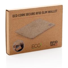 Vue Porte-cartes anti RFID en liège de couleur marron| Krokrodeal