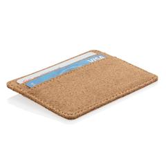 Vue Porte-cartes anti RFID en liège de couleur marron| Krokrodeal