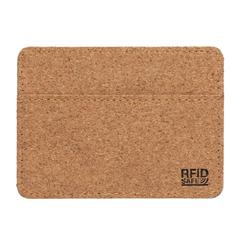 Vue Porte-cartes anti RFID en liège de couleur marron| Krokrodeal
