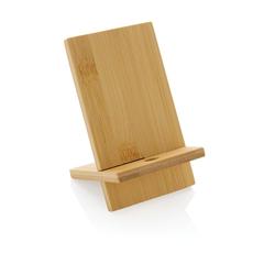 Vue Support téléphone en bambou dans une boîte kraft de couleur marron| Krokrodeal