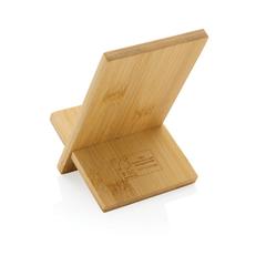 Vue Support téléphone en bambou dans une boîte kraft de couleur marron| Krokrodeal