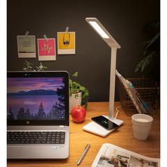 Vue Lampe de bureau avec chargeur à induction 5W de couleur blanc| Krokrodeal