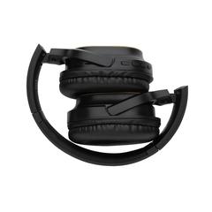 Vue Casque sans fil pliable en bambou et plastique RCS Elite de couleur noir| Krokrodeal