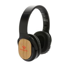 Vue Casque sans fil pliable en bambou et plastique RCS Elite de couleur noir| Krokrodeal