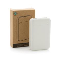 Vue Batterie de secours 10.000 mAh en plastique recyclé RCS de couleur blanc| Krokrodeal