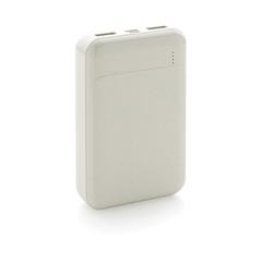 Vue Batterie de secours 10.000 mAh en plastique recyclé RCS de couleur blanc| Krokrodeal