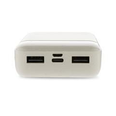 Vue Batterie de secours 10.000 mAh en plastique recyclé RCS de couleur blanc| Krokrodeal