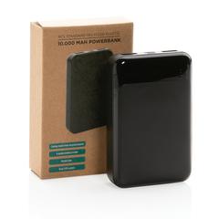 Vue Batterie de secours 10.000 mAh en plastique recyclé RCS de couleur noir| Krokrodeal
