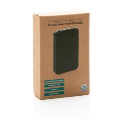 Vue Batterie de secours 10.000 mAh en plastique recyclé RCS de couleur noir| Krokrodeal