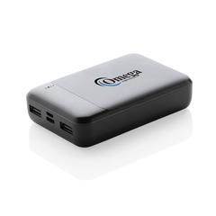Vue Batterie de secours 10.000 mAh en plastique recyclé RCS de couleur noir| Krokrodeal