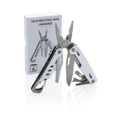 Vue Outil multifonctions avec mousqueton Solid de couleur gris| Krokrodeal