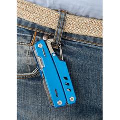 Vue Outil multifonctions avec mousqueton Solid de couleur bleu| Krokrodeal
