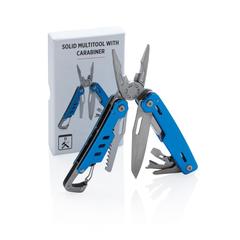 Vue Outil multifonctions avec mousqueton Solid de couleur bleu| Krokrodeal