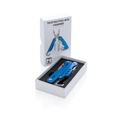 Vue Outil multifonctions avec mousqueton Solid de couleur bleu| Krokrodeal