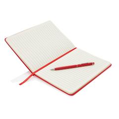 Vue Carnet A5 à couverture rigide en PU avec Stylo tactile de couleur rouge| Krokrodeal