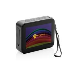 Vue Enceinte 3W en plastique recyclé RCS Urban Vallejo de couleur noir| Krokrodeal