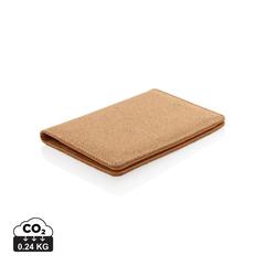 Vue Etui passeport anti RFID en liège de couleur marron| Krokrodeal
