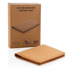 Vue Etui passeport anti RFID en liège de couleur marron| Krokrodeal