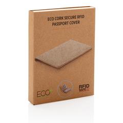 Vue Etui passeport anti RFID en liège de couleur marron| Krokrodeal