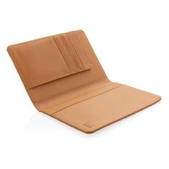 Vue Etui passeport anti RFID en liège de couleur marron| Krokrodeal
