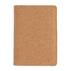 Vue Etui passeport anti RFID en liège de couleur marron| Krokrodeal