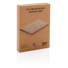 Vue Etui passeport anti RFID en liège de couleur marron| Krokrodeal