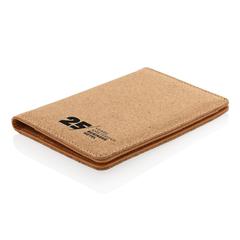 Vue Etui passeport anti RFID en liège de couleur marron| Krokrodeal