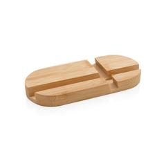 Vue Support tablette ou téléphone en bambou de couleur marron| Krokrodeal