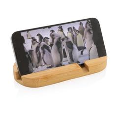 Vue Support tablette ou téléphone en bambou de couleur marron| Krokrodeal