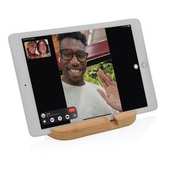 Vue Support tablette ou téléphone en bambou de couleur marron| Krokrodeal