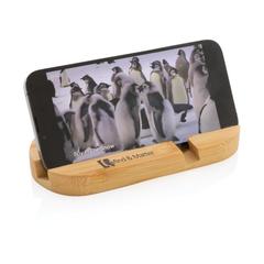 Vue Support tablette ou téléphone en bambou de couleur marron| Krokrodeal
