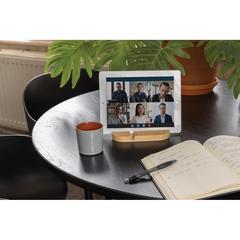Vue Support tablette ou téléphone en bambou de couleur marron| Krokrodeal