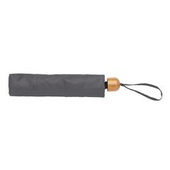 Vue Mini parapluie 20.5" rPET 190T poignée bambou Impact AWARE de couleur gris| Krokrodeal