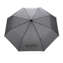 Vue Mini parapluie 20.5" rPET 190T poignée bambou Impact AWARE de couleur gris| Krokrodeal