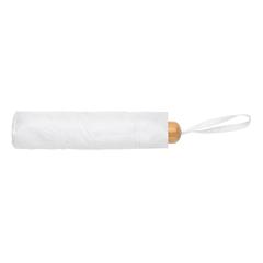 Vue Mini parapluie 20.5" rPET 190T poignée bambou Impact AWARE de couleur blanc| Krokrodeal