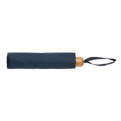Vue Mini parapluie 20.5" rPET 190T poignée bambou Impact AWARE de couleur bleu| Krokrodeal