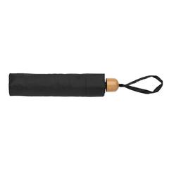 Vue Mini parapluie 20.5" rPET 190T poignée bambou Impact AWARE de couleur noir| Krokrodeal