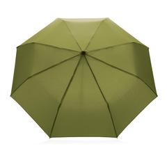 Vue Mini parapluie 20.5" rPET 190T poignée bambou Impact AWARE de couleur vert| Krokrodeal