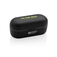 Vue Ecouteurs TW Swiss Peak de couleur noir| Krokrodeal