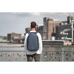 Vue Sac à dos antivol Bobby Hero XL de couleur bleu| Krokrodeal