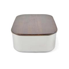 Vue VINGA Boîte à lunch en acier recyclé RCS Ciro de couleur gris| Krokrodeal