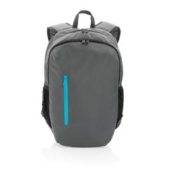 Vue Sac à dos casual 300D rPET Impact AWARE™ de couleur bleu| Krokrodeal