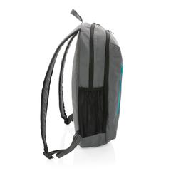 Vue Sac à dos casual 300D rPET Impact AWARE™ de couleur bleu| Krokrodeal