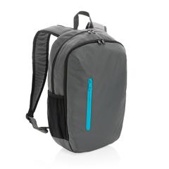 Vue Sac à dos casual 300D rPET Impact AWARE™ de couleur bleu| Krokrodeal
