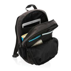 Vue Sac à dos casual 300D rPET Impact AWARE™ de couleur gris| Krokrodeal