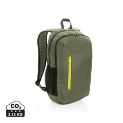 Vue Sac à dos casual 300D rPET Impact AWARE™ de couleur jaune| Krokrodeal