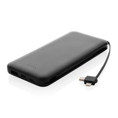 Vue Powerbank 10.000 mAh en plastique RCS Lockhart de couleur noir| Krokrodeal